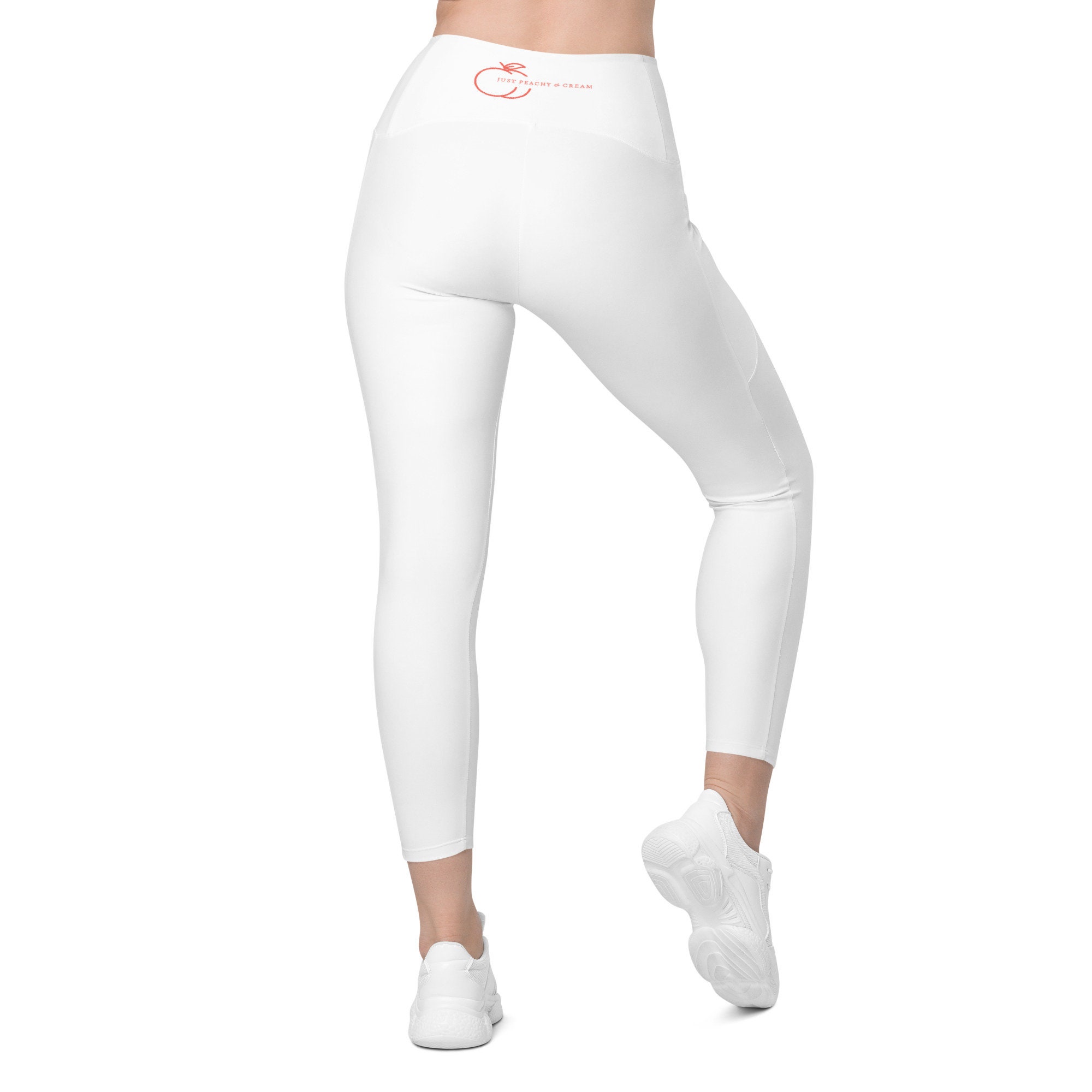 Just Peachy Cream Leggings With Pockets Etsy