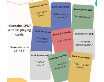 Drink If You’ve Said- Adult Playing Card Game/ Instant Download and Print