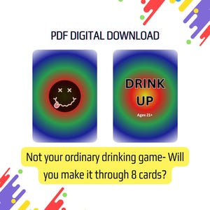 Drink Up- Gioco di carte per adulti/Download e stampa istantanei