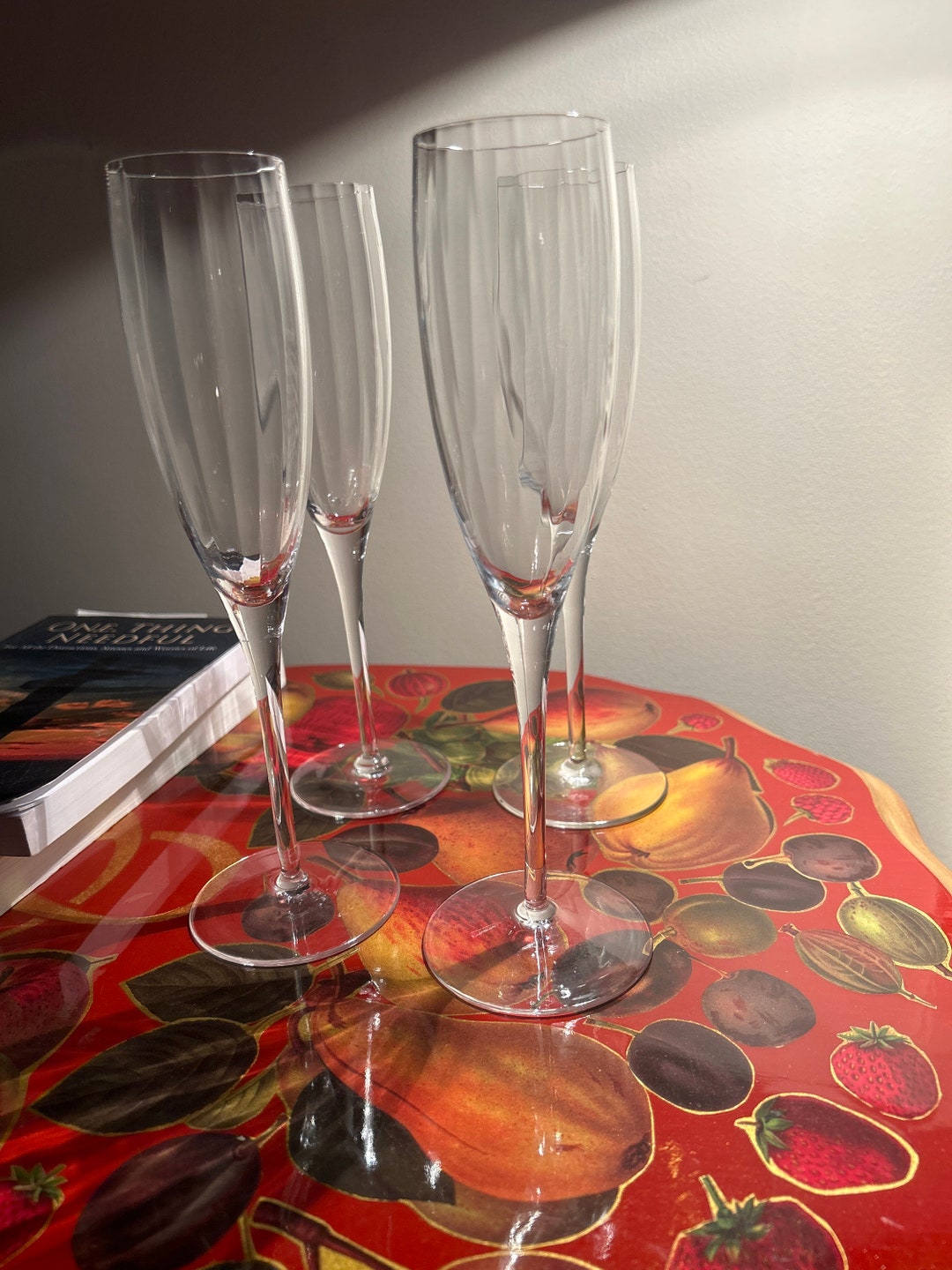 4 Vintage Optical Illusion Champagne/ Flute Glasses Etsy