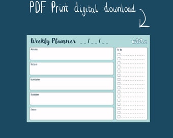 Wochenplaner Schreibtischunterlage PDF Digital Download