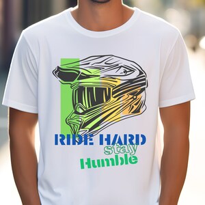 Mountain Bike T-Shirt Ride Hard | Cycling Shirt | Unique Graphic Print | Gifts for Cyclist | Bike Lovers Shirt | Mountain Biker Shirt