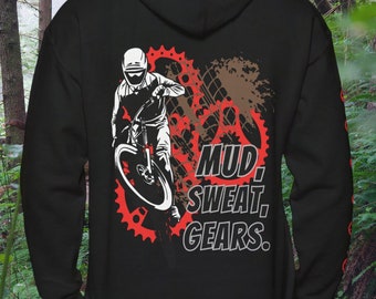 Mountain Bike Sweatshirt Pullover | MTB Hoodie | Mud Design Mountain Bike Hoodie | Mountainbike Themed Sweatshirt | Unisex