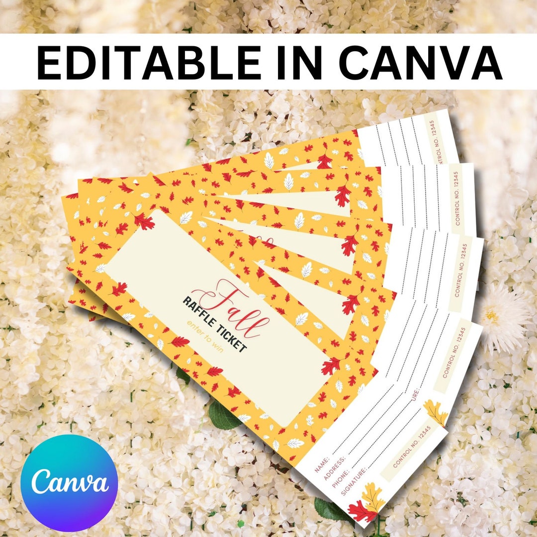 Editable Raffle Ticket Template Event Ticket Digital - Etsy