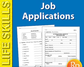 Job Applications and Life Skills Lessons - Filling Out Forms - Reading and Writing