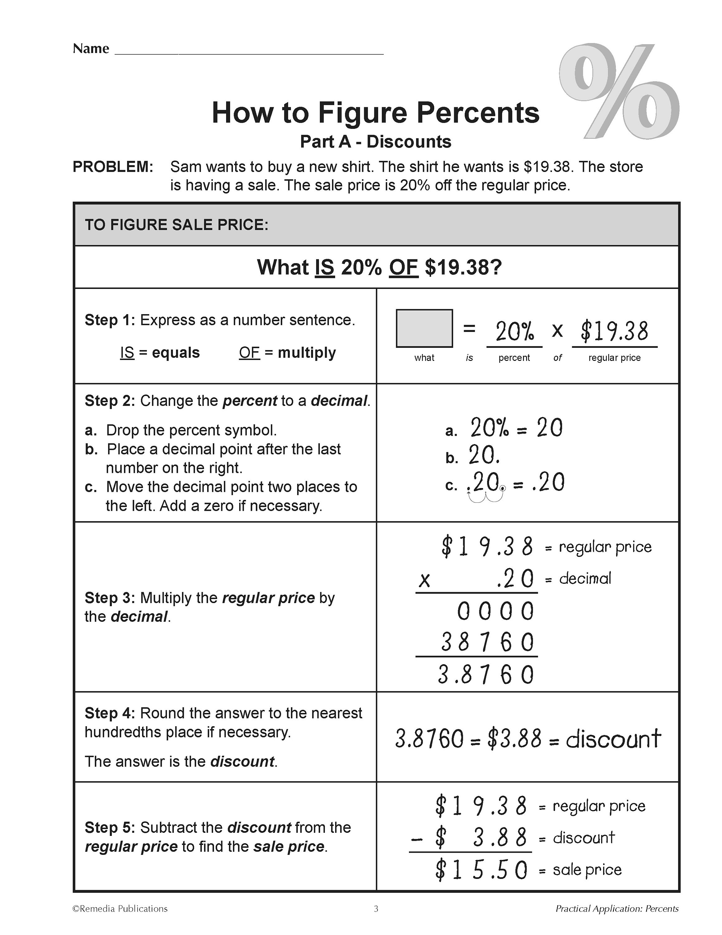 Consumer Percents: Discounts & Sales Tax Math Word Problems - Real ...
