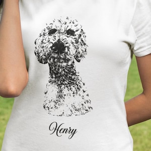 Custom Pet T-shirt with Pet photo and name, Personalized Pet Portrait Shirt, Custom Dog Cat Graphic Tee, Pet Lover Gift, Dog Lover shirt