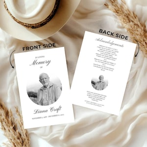 Personalized Printed / Digital Funeral Prayer Card, Memorial Prayer Card Template, Funeral Prayer Card, Catholic Mass Card, Obituary Card