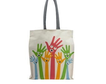 Handmade Canvas Reusable Shopping and Shoulder Sling Bag,Large Handle with Zipper Closure, Eco Friendly Multi Purpose Bag for Work & Leisure