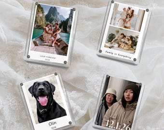 Custom Bridesmaid Proposal Photo Frame, Personalized Acrylic Fridge Magnet with Photo & Text, Wedding Keepsake Gift, Custom Photo Magnets.