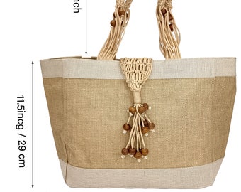 Eco Friendly Cotton and Jute Shoulder Tote Bag, Stylish Shoulder bag, Ecofriendly Bag, Jute Bag, multi-utility Shoulder Bag for Everyday Use