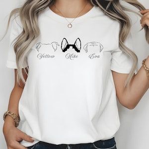 Custom Dog Ears Outline Shirt | Custom Cat Pets Ears Outline T Shirt | Custom Dog Shirt Personalized Dog Shirt Custom Cat Shirt T-Shirts
