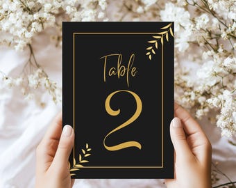 Elegant Printed Wedding Table Numbers, Wedding Reception Decor (4x6), Personalised with Couple's Names Table Numbers for Wedding Reception.