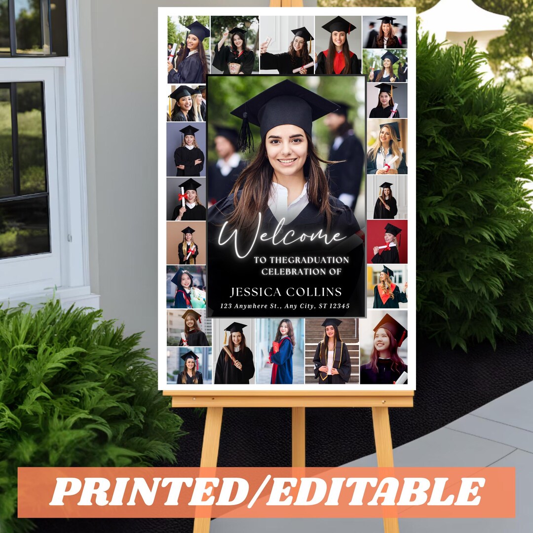 Graduation Welcomesign Custom Graduation Party Welcome Sign Photo Grad Party Sign Personalized ...