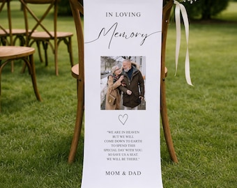 Reserved Chair Sign for Wedding Memorial, In Loving Memory Loved Ones Banner, Ceremony Tribute Decor, Wedding Memorial Chair Sign