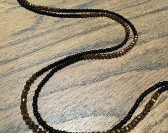 Baya - perles de taille - bijoux de reins / tailles - bine bine - waistbeads en perles noires et dorées (foncées)