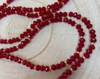 Baya - perles de taille - bijoux de reins / tailles - bine bine - waistbeads en perles bordeaux et doré