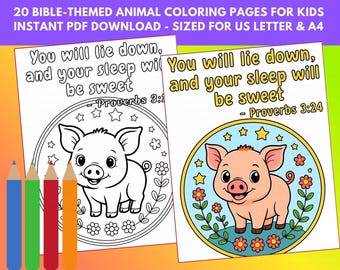 Animal Bible Verse Coloring Book for Kids: Christian Activity (Digital Download)