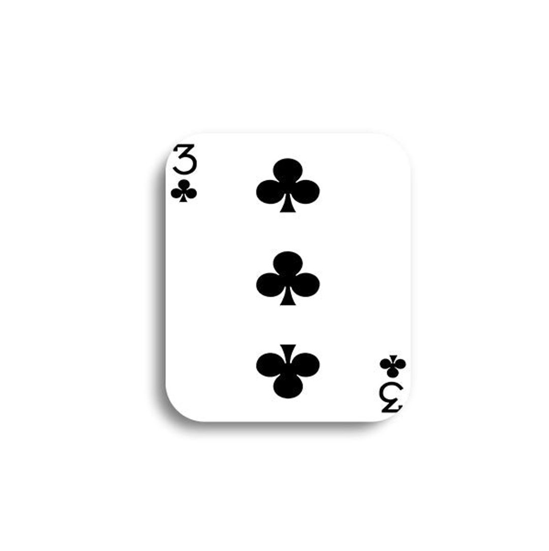 Three of Clubs Card Etsy