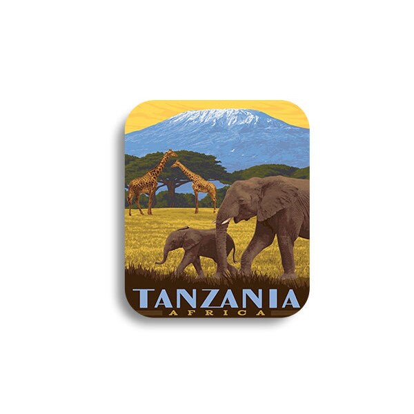 Vintage Tanzania Africa Travel Magnet