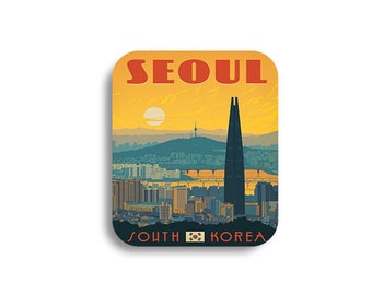 Vintage South Korea Seoul Travel Magnet