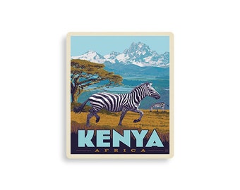 Vintage Kenya Travel Magnet