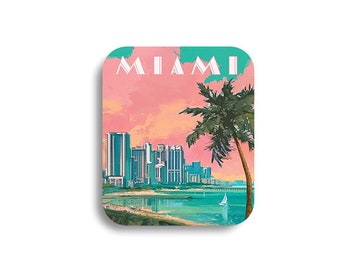 Vintage Miami Travel Magnet