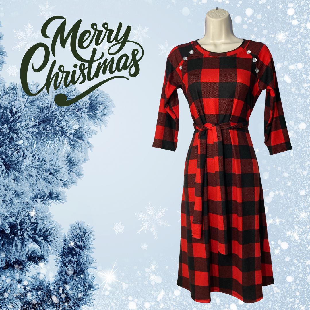 red and black plaid sweater dress Snug & Sweet Plaid Sweater Dress | Cozy & Playful Mini Dress