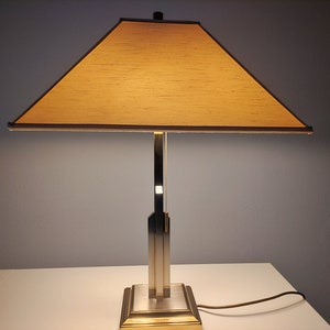 Willy Rizzo Skyscraper Table Lamp Brass – Vintage Designer Lamp – Architectural Bedside Light – Modernist Lighting – Statement Piece