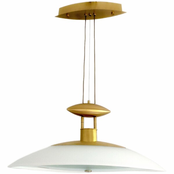 Dining table lamp. Vintage brass dining room pendant light. Murano glass chandelier from the 1990s.