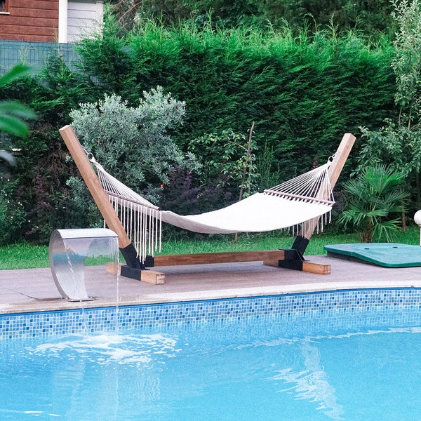 Camping Hammock- Outdoor and Indoor Hammock with Stand, Garden and Patio Furniture, Hammock with steel bracket stand, Outdoor furniture.