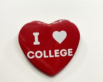Heart Shaped I heart College gameday Game Day Button football tailgating