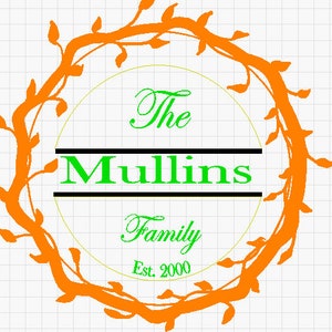 5 Family wreath-style logo designs, Lightburn Art Library (.Lbart) Files for Laser Engrave or cutting