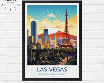 Las Vegas Honeymoon Print Wall Art Las Vegas Customizable Family Trip Las Vegas Poster Vacation Hanging Home Décor Nevada Poster Travel