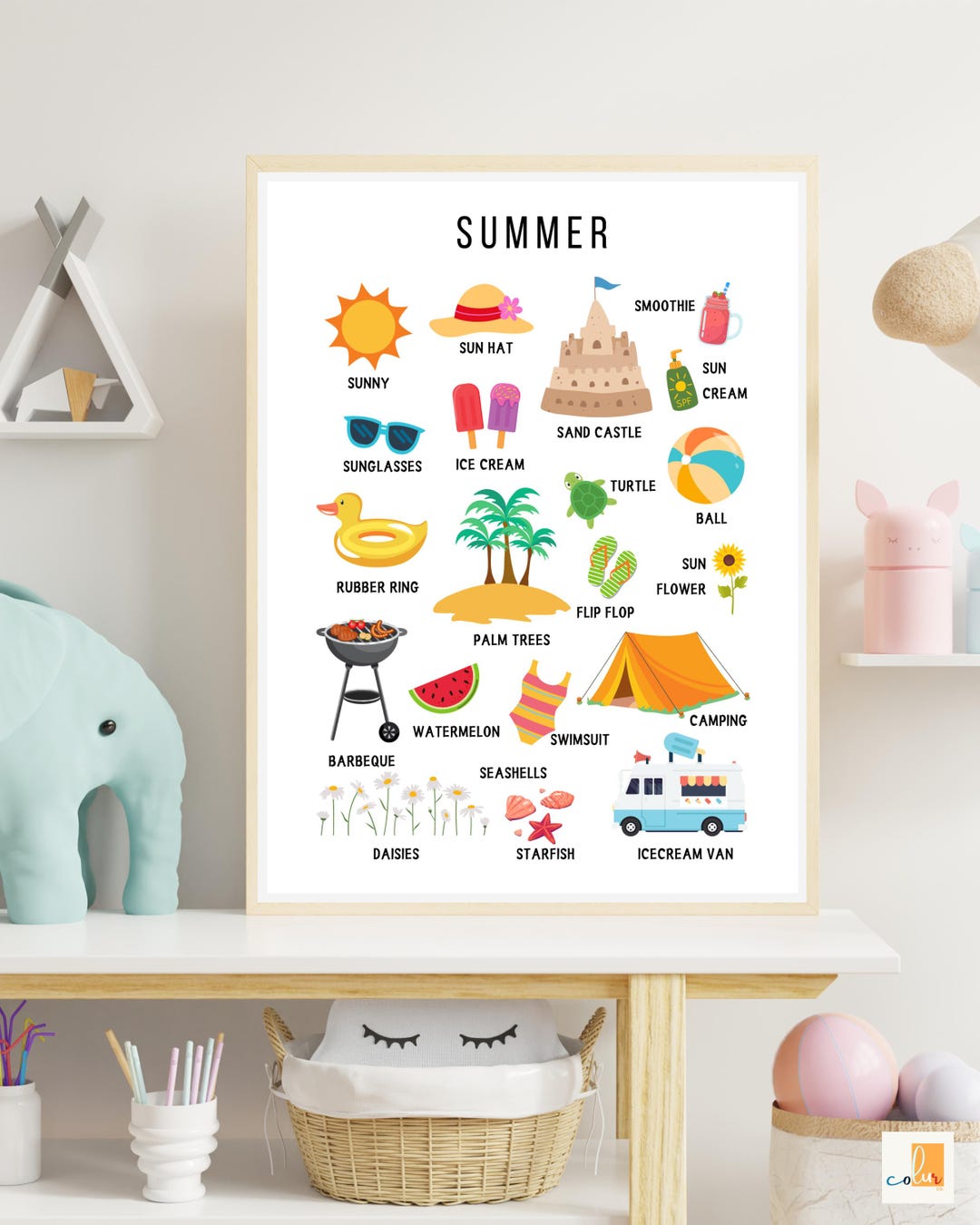 Summer Seasons Printable Poster for Kids | Forest Animal Chart ...