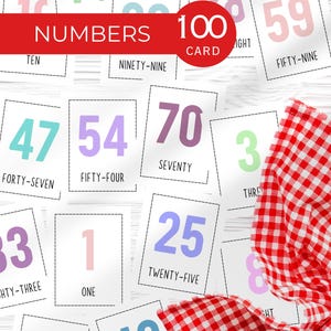 Printable Number Flashcards 1–100 for Kids - Educational Counting and Number Word Cards for Preschool and Homeschool Learning - PDF Download