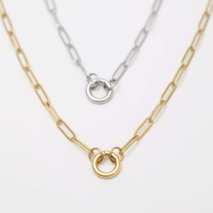 Minimalist Paper Clip Chain Necklace: Stainless Steel Link