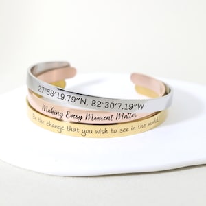 Cuff Bracelet • Custom Bracelet • Engraved Cuff Bracelet • Mom Gift • Gift for Women • Personalized Jewelry