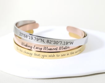 Cuff Bracelet • Custom Bracelet • Engraved Cuff Bracelet • Personalized Gift