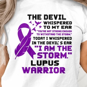 Lupus guerrier Svg, je suis la tempête, Lupus sensibilisation Svg Png, soutien Lupus ruban violet fichier Cricut Svg Design par sublimation