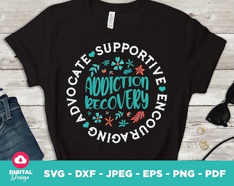 Addiction Recovery Awareness Design: Supportive Advocate Teal Ribbon (Digital Download)