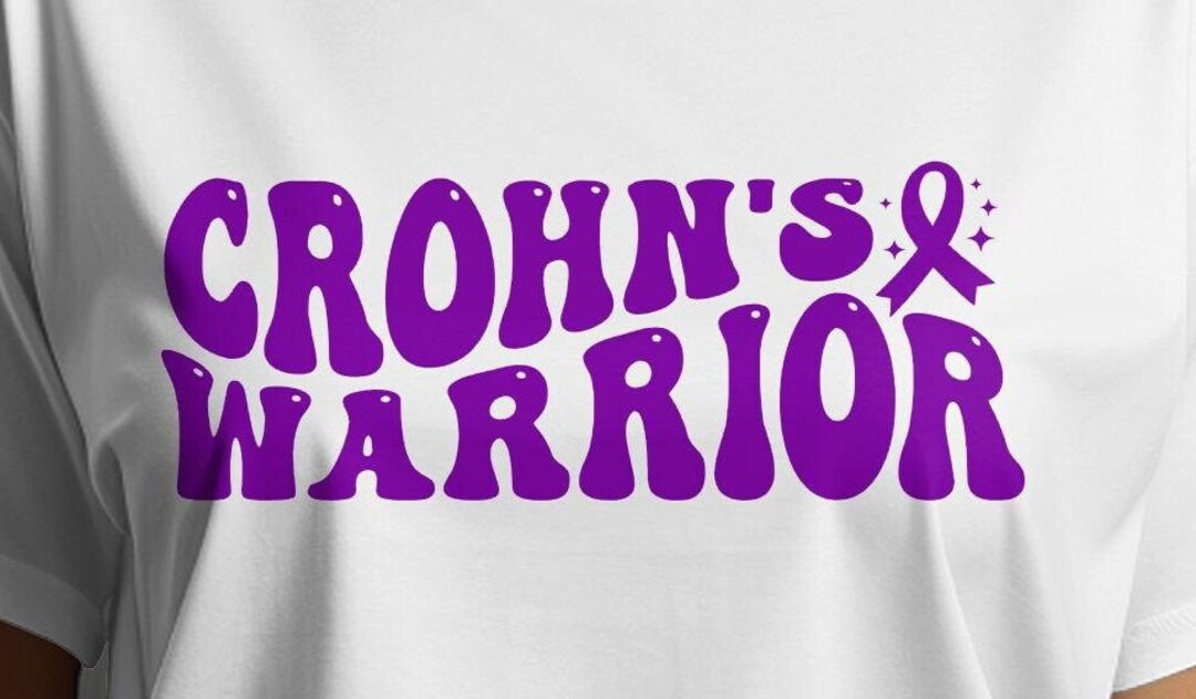 Crohn's Warrior Purple Ribbon Svg Png: Awareness Design (digital ...