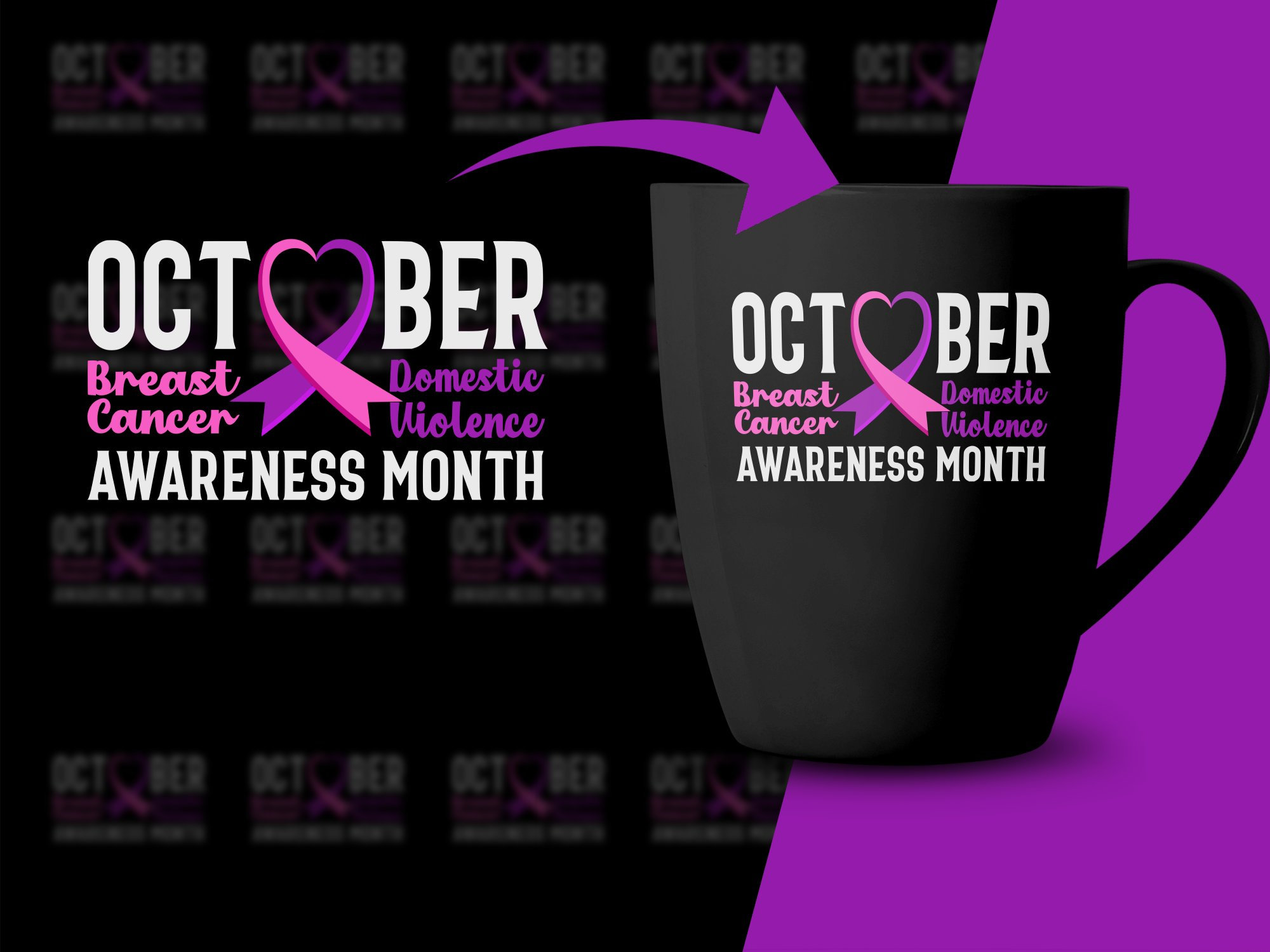 October Breast Cancer Domestic Violence Awareness Month Svg, Domestic ...