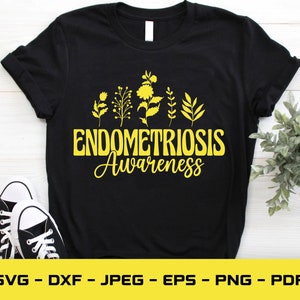 Endometriosis Awareness Svg Png: Yellow Ribbon Design (Digital Download)