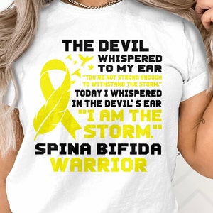 Spina Bifida Warrior Svg, I'm the Storm, Spina Bifida Awareness Svg Png, Yellow Ribbon Svg Cricut Sublimation Design
