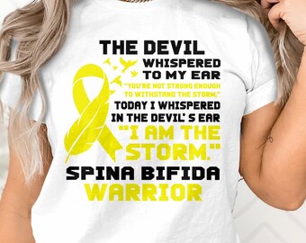 Spina Bifida Warrior Svg: Yellow Ribbon Awareness Design (Digital Download)