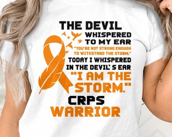 CRPS Awareness Svg Png: I Am The Storm, Orange Ribbon (Digital Download)