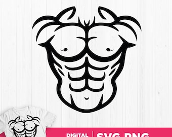 Six Pack Abs Costume SVG: Cricut Cut File, Sublimation Design (Digital Download)