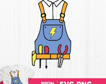 Lineman Electrician Costume SVG PNG: Kids Birthday Party Cricut Cut File (Digital Download)