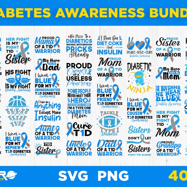 Diabetes Awareness Svg Png Bundle, T1d Diabetes Awareness, Type 1 Diabetes Svg Png